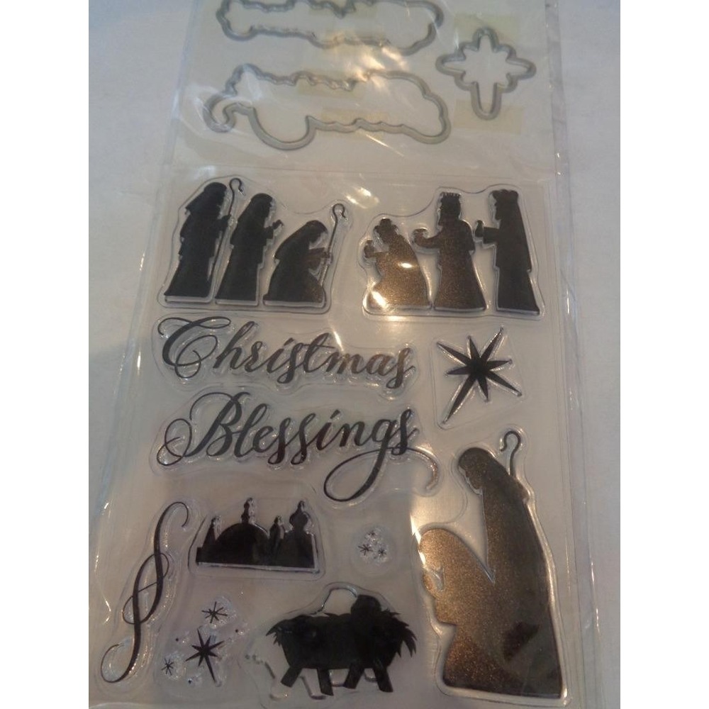 Recollections Clear Stamps Die Cut Set Nativity Christmas Blessings